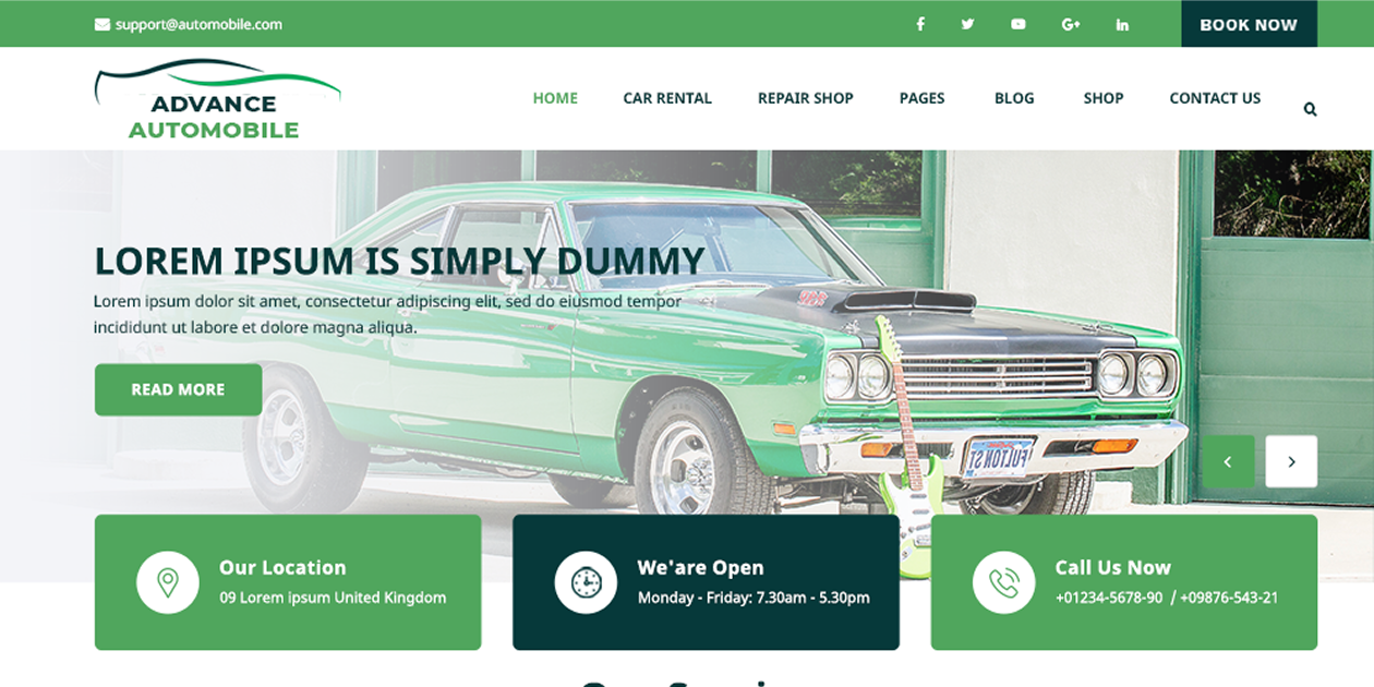 Free Automobile WordPress Theme
