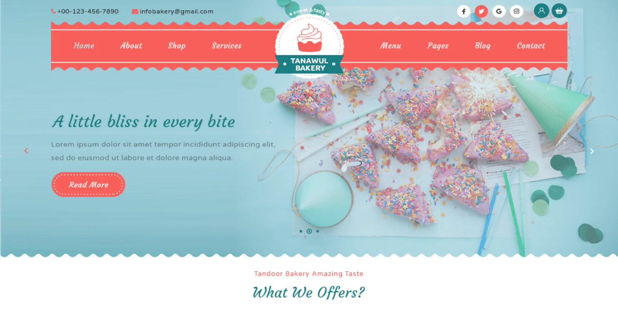 Free Bakery WordPress Theme