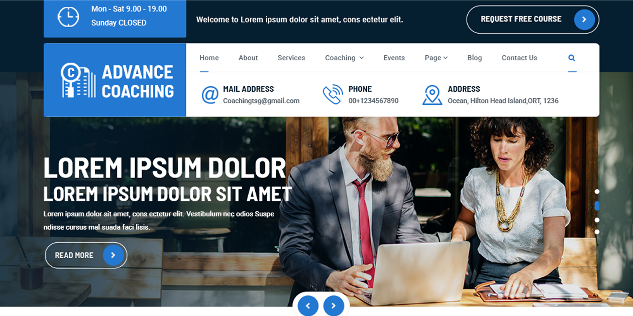 Free Coaching WordPress Theme