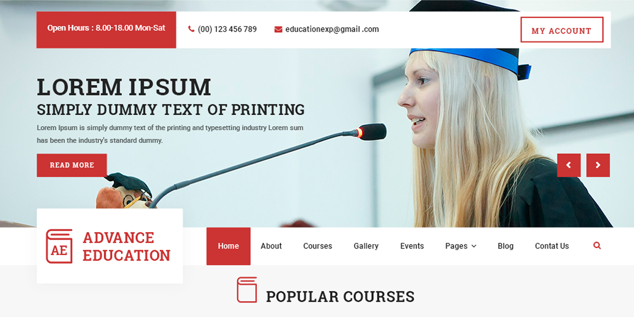 Free Education WordPress Theme