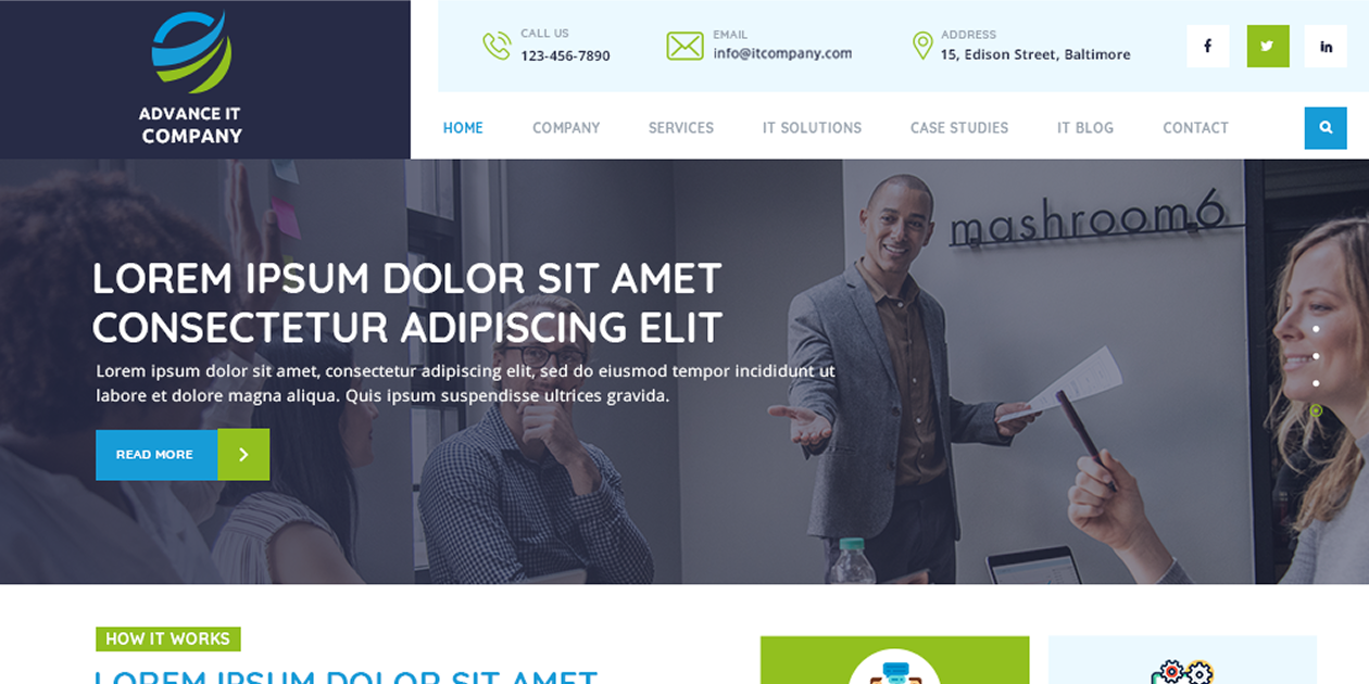 Free IT Company WordPress Theme