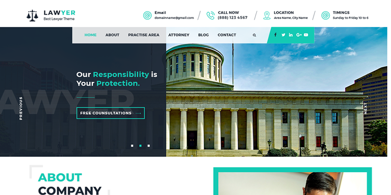 Free Lawyer WordPress Theme