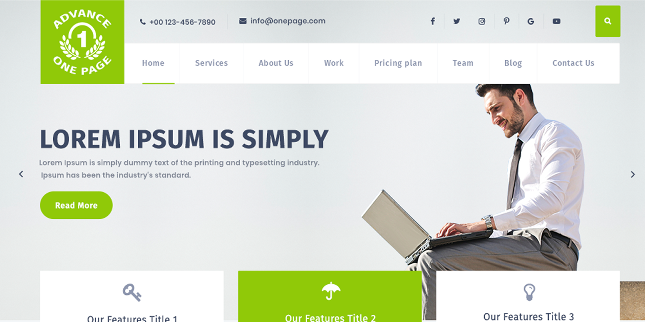 Free One Page WordPress Theme