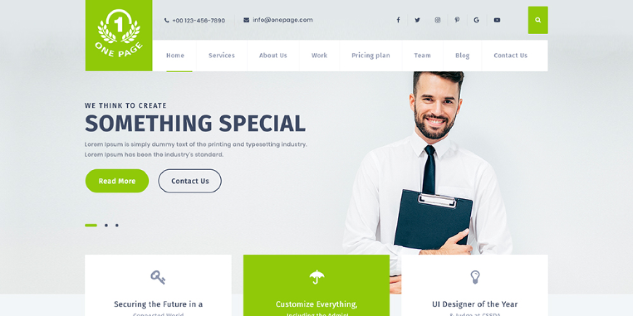 One Page WordPress Theme