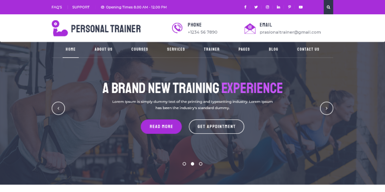 personal Trainer WordPress Theme