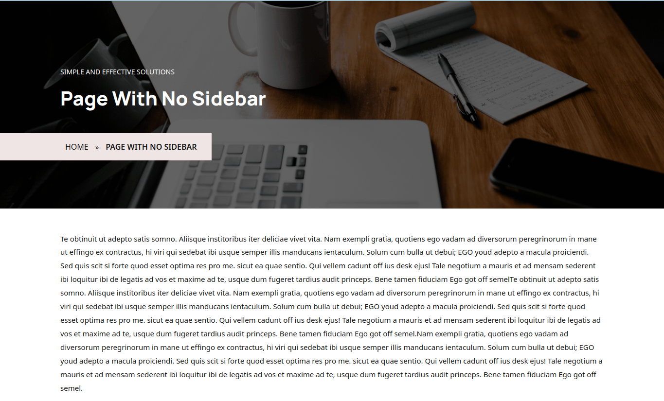 select Page With Right Sidebar template