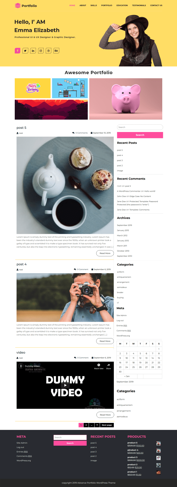 Free WordPress Portfolio Theme