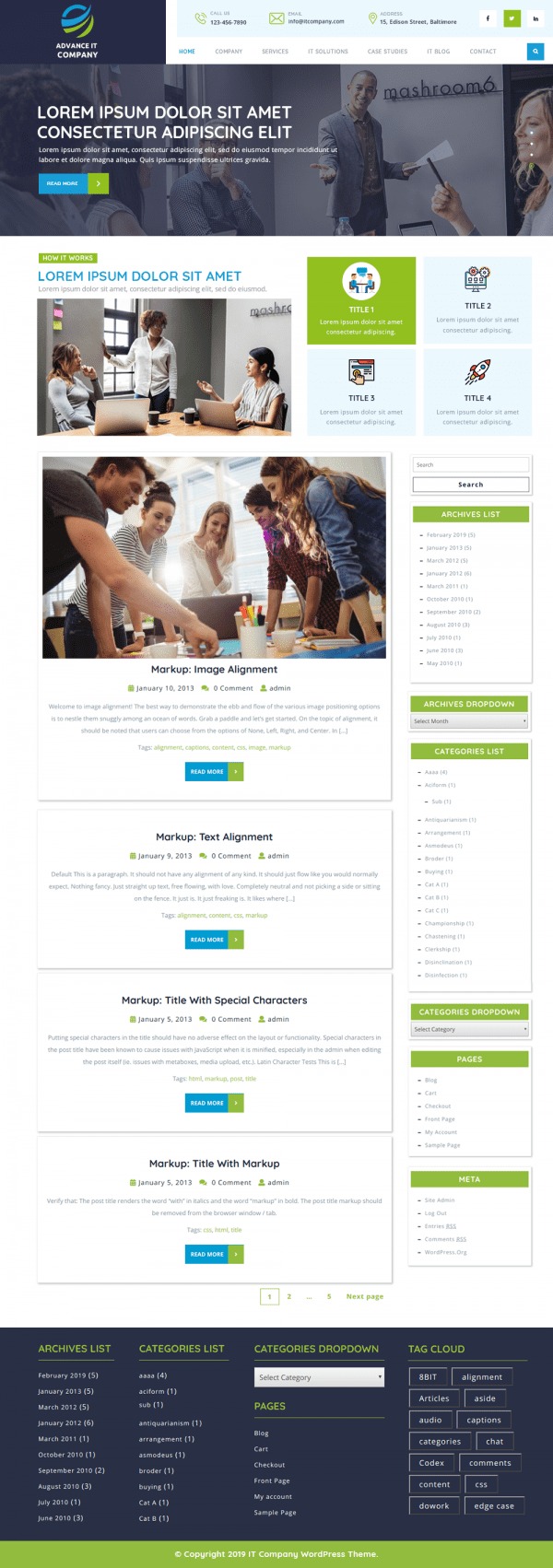 Free IT Company WordPress Theme