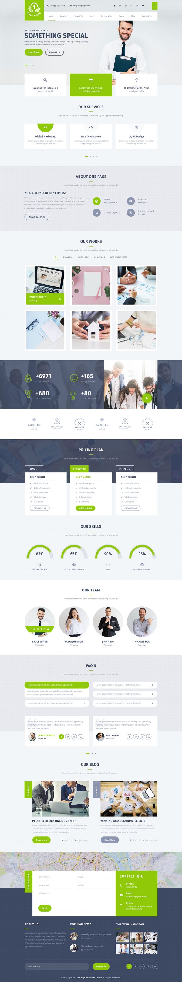 One Page WordPress Theme