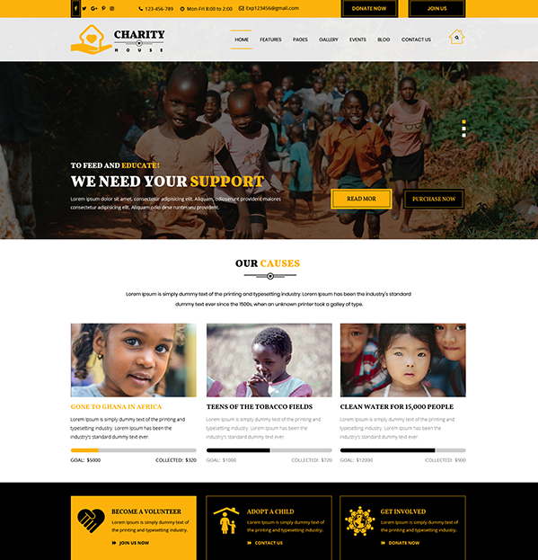 Premium Charity WordPress Theme