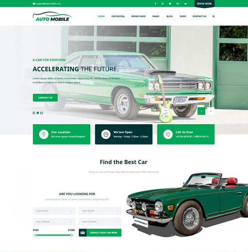 automobile WordPress theme