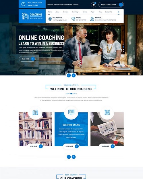 coaching WordPress theme