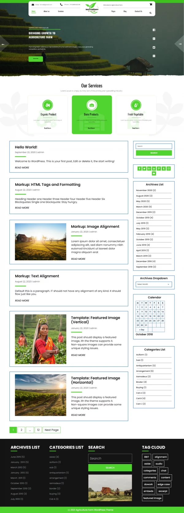 Free Agriculture WordPress Theme